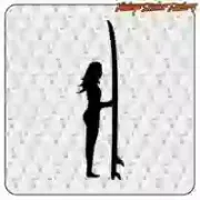 AUTOCOLLANT SURF GIRL 7. ACHETEZ DES AUTOCOLLANTS EN VINYLE.