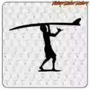 Surf-Aufkleber „HANG ON“ mit Brett