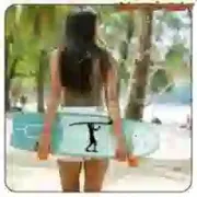 Surf-Aufkleber „HANG ON“ mit Brett
