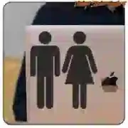 WC-S-Aufkleber in mehreren Größen und Ausrichtungen