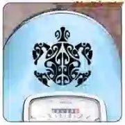 Tribal turtle sticker for motorbikes and surf