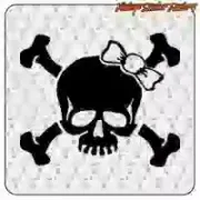 Pegatina Calavera Lazo de vinilo de corte
