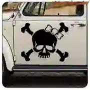 Skull Bow Die-Cut Vinyl Sticker