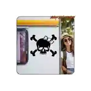 Skull Bow Die-Cut Vinyl Sticker