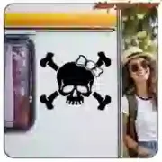 Pegatina Calavera Lazo de vinilo de corte