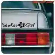 Sticker Surfer Girl en vinyle découpé