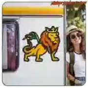 Pegatina León Rasta multicolor | Vintage Sticker Factory