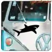 Shark sticker in die-cut vinyl