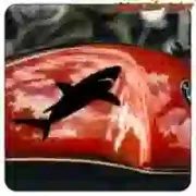 Pegatina de tiburón en vinilo troquelado