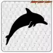 Die-cut vinyl dolphin sticker