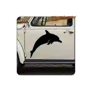 Die-cut vinyl dolphin sticker