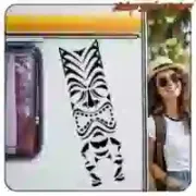 Pegatina Tiki de surf en vinilo de corte