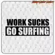 Pegatina WORK SUCKS GO SURFIN. Comprar pegatinas.