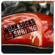 Pegatina WORK SUCKS GO SURFIN. Comprar pegatinas.