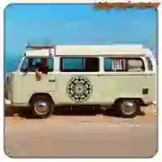 Pegatina rosa de los vientos camper