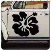 Hawaiian Hibiscus Flower Surf Sticker
