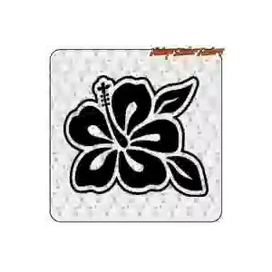 Hibiskusblüten-Aufkleber im Surf-Stil