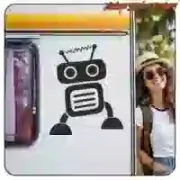 Autocollant robot à personnaliser | Vintage Sticker Factory