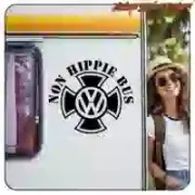 Autocollant NON HIPPIE BUS MALTA | Vintage Sticker Factory
