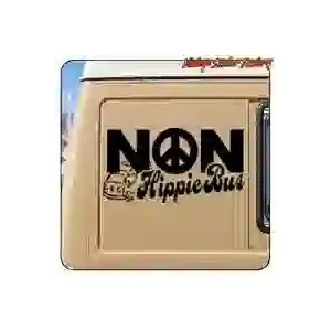 Autocollant NON HIPPIE BUS pour camper et vanlife