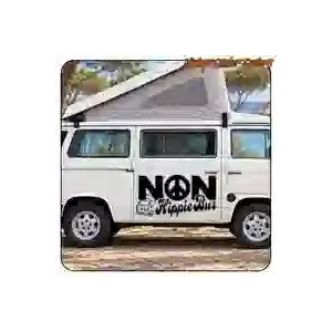 Autocollant NON HIPPIE BUS pour camper et vanlife