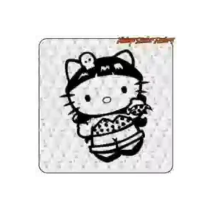 Pegatina Kitty Old School Pin-Up Custom