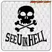 Konturgestanzter Vinylaufkleber SEE YOU IN HELL
