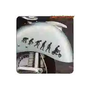 EVOLUTION VESPA AUFKLEBER. KAUFEN SIE VINYLAUFKLEBER.