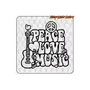 Pegatina PEACE LOVE MUSIC | Vintage Sticker Factory