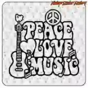 Autocollant PEACE LOVE MUSIC | Vintage Sticker Factory
