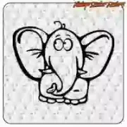 Die-cut vinyl elephant sticker