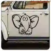 Pegatina de elefante en vinilo troquelado