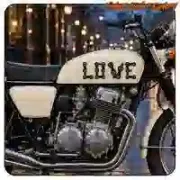 LOVE BIKE Aufkleber aus geschnittenem Vinyl
