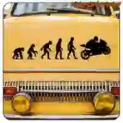 Sticker vinyle découpé Évolution Moto