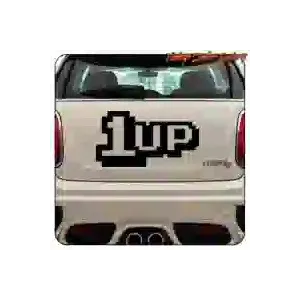 Pegatina 1UP de videojuegos y los años 80