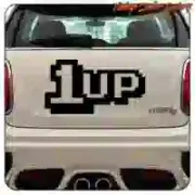 1UP Video Game and 1980s Sticker