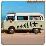 Die-cut Evolution Surf vinyl sticker