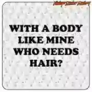Autocollant « WHO NEEDS HAIR » | Vintage Sticker Factory