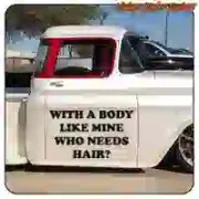 Pegatina «WHO NEEDS HAIR» | Vintage Sticker Factory