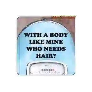 Autocollant « WHO NEEDS HAIR » | Vintage Sticker Factory