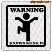 Pegatina WARNING KNOWS KUNG FU | Cine geek