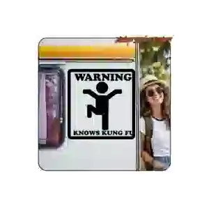 WARNING KNOWS KUNG FU Aufkleber | Geek-Film
