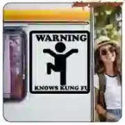 WARNING KNOWS KUNG FU Sticker | Geek Film