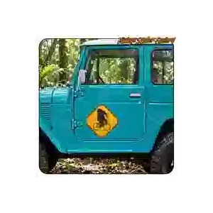 Mehrfarbiger CAUTION-Aufkleber | Vintage Sticker Factory