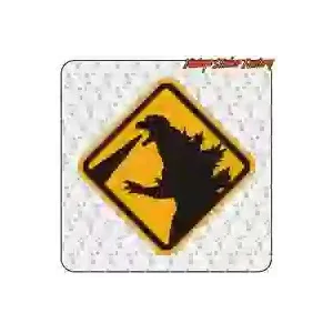 CAUTION GODZILLA Aufkleber | Geek-Kultur