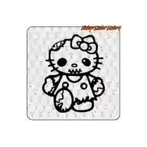 Die-cut vinyl Kitty Zombie sticker