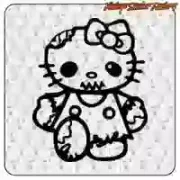Autocollant Kitty Zombie en vinyle découpé