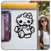 Die-cut vinyl Kitty Zombie sticker