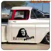 BRAVE POTATO Aufkleber aus geschnittenem Vinyl