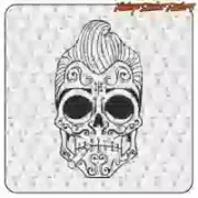 Zweifarbiger Sugar-Skull-Aufkleber | Custom Culture